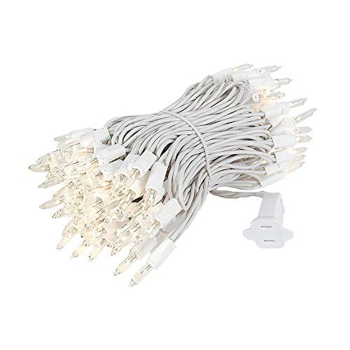 Novelty Lights 100 Light Clear Christmas Mini Light Set, White Wire, 34' Long…