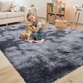 thumbnail image 5 of Buganda Soft Shag Area Rug, Washable Non-Slip Rug for Living Room Bedroom, Modern Decor Carpet, 6'X9', Light Grey, 5 of 6