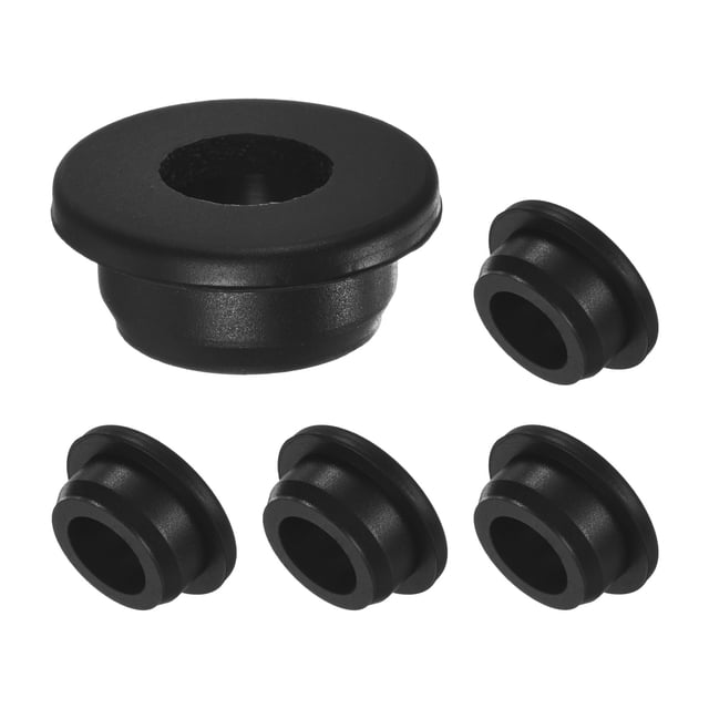 Uxcell Paquete de 5 Grommets de Caucho de Silicona de 1.02 pulgadas para Cableado, Tapones de Agujero, Escritorio, Tubería de Agua, Hidroponía, Irrigación Negra
