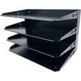 thumbnail image 2 of Huron Desktop Horizontal 4-Slot Legal File Organizer, Black Steel, 2 of 6