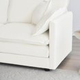 thumbnail image 6 of Shaped Oversized Sectional Sofa Modern Deep Seat Reversible Chaise Sofa&Couch with Movable Ottoman, Modular Sleeper Upholstered Couch for Living Room, Apartment, Studio, Office, 146.5", White/L, 6 of 18