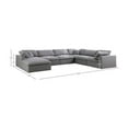 thumbnail image 3 of Meridian Furniture Serene Gray Durable Linen Fabric Modular Sectional, 3 of 10