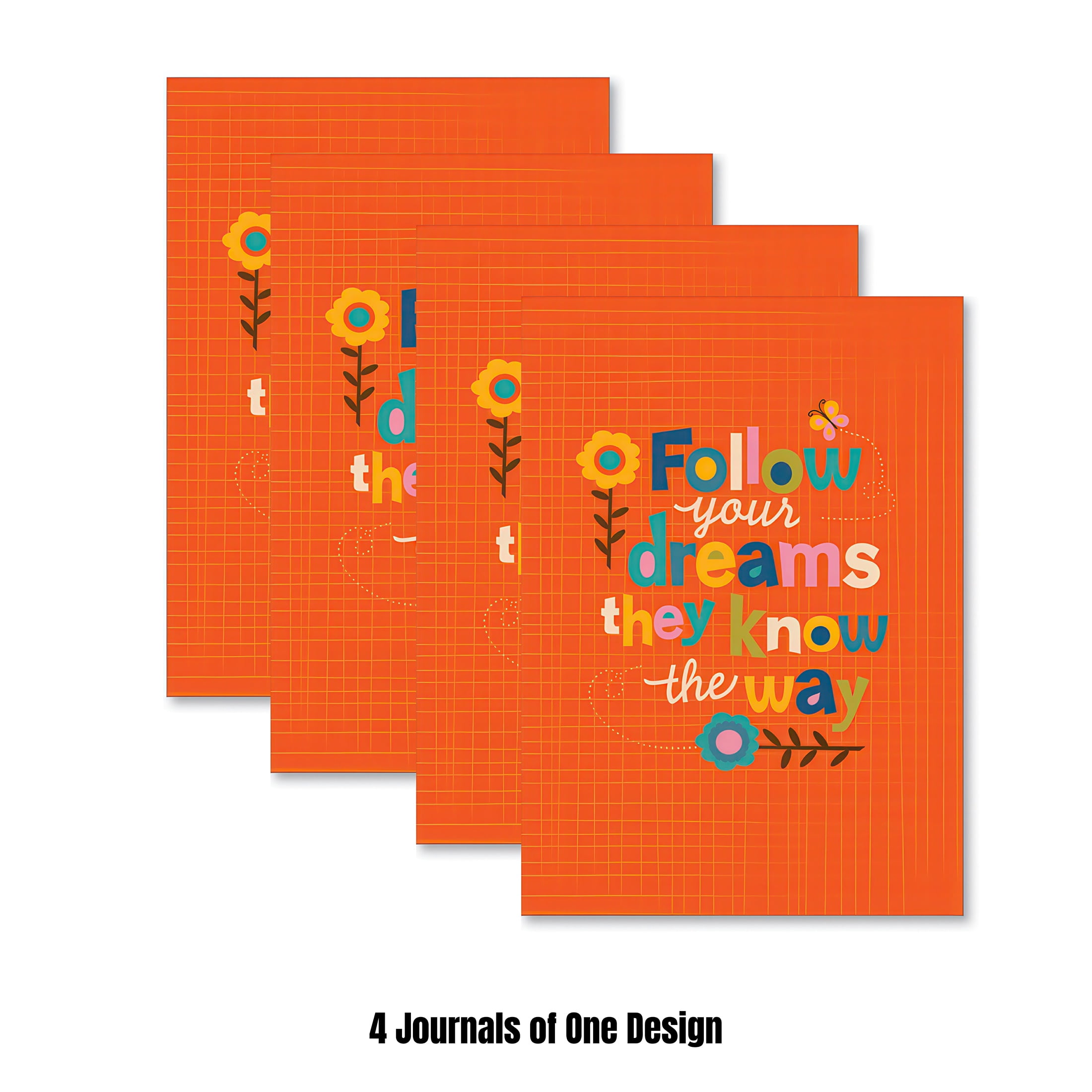 Paper Journal -follow your dreams orange