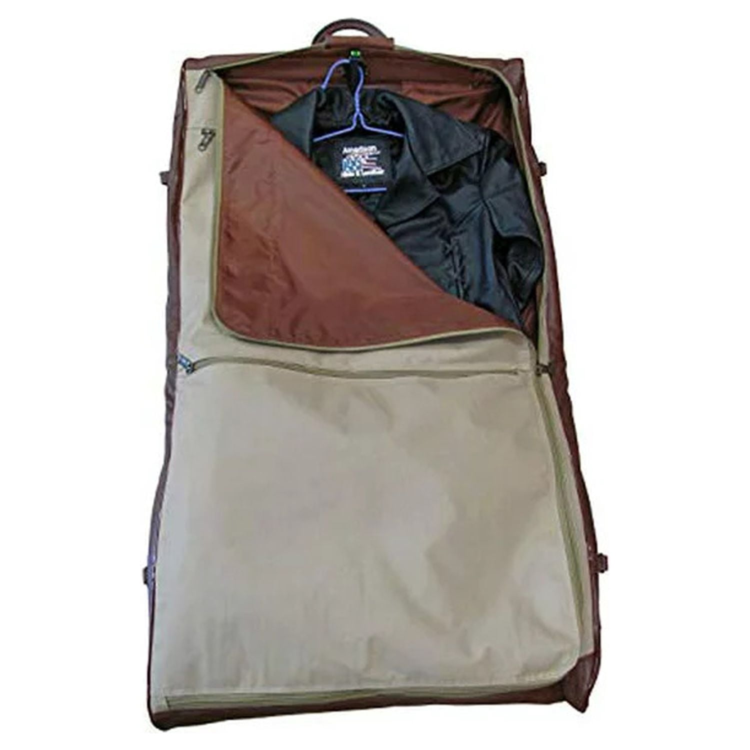 Amerileather Distressed Leather 3-suit Garment Bag