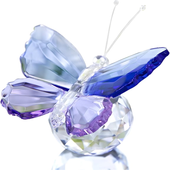 XIBUFE Crystal Cut Butterfly Animal Ornament Decoration for Office Table Home Bedroom