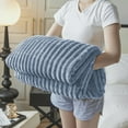 thumbnail image 6 of Taotanxi Ruched Throw, 39"x59" Fleece Blanket, Soft Lightweight, Bed Blankets for Bed, Throw, Light Blue, 6 of 6