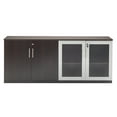 thumbnail image 4 of Mayline Low Wall Cabinet with Doors (Wood/Glass Door Combination), Mocha, 4 of 5