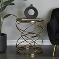 thumbnail image 2 of DecMode 20" x 24" Black Marble Accent Table with Spiral Base, 1-Piece, 2 of 7