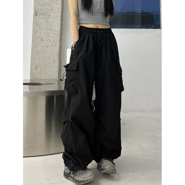 Y2K Women Streetwear Techwear Cargo Korean Harajuku Parachute Track Pants  for Men Sweatpants Wide Leg Joggers Trousers Clothes