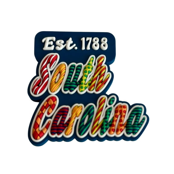 South Carolina Festive Multicolor Letters Fridge Designer Magnet 2.0" x 2.0"