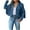 Dark Blue, variant on Lcziwo Womens Suede Jackets Long Sleeve Lapel Faux Leather Jackets Fringe Tassels Cowboy Coats Casual 2025 Cropped Jackets Hot Pink,M