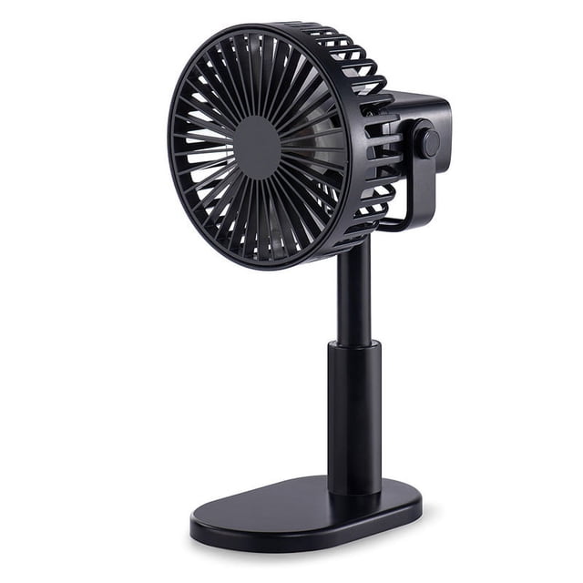 Ventilador de escritorio, recargable por USB, ventilador de escritorio eléctrico giratorio de 360°, ventiladores de mesa negros brillar Electrónica