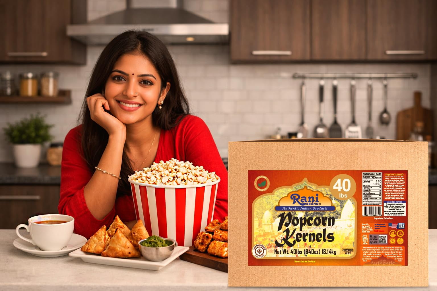 Rani Popcorn Kernels 40lbs (640oz) 18.14kg Bulk Box, Perfect for Stovetop, Microwave & Popcorn Machines ~ All Natural | Gluten Friendly | Vegan | NON-GMO | Kosher