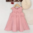 thumbnail image 3 of Fancifize Girls Summer Tank Dress Casual Crewneck Shift Sleeveless Dresses Kids Knee Length Ruffle Hem Sundress, 3 of 6