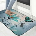 thumbnail image 4 of PHYHOO Rustic Farmhouse Bath Mat, Farm Teal Daisy Floral Flowers Butterfly Country Wooden Bath Rug for Bathroom, Turquoise Blue Bath Mat Soft Non Slip Bath Rugs Teal 19.68*47.24 in, 4 of 6