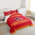thumbnail image 3 of jejeloiu Football Sport Games Full Size Comforter Sets,Red Yellow Bedding Sets For Rugby Gamer Reversible 3pcs, 3 of 8
