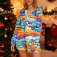 thumbnail image 3 of successthop Christmas Romper Adult Women Snowman Hooded with Cute Ear Fleece Loungewear Cozzy Shorts Warm Playsuit, 3 of 6
