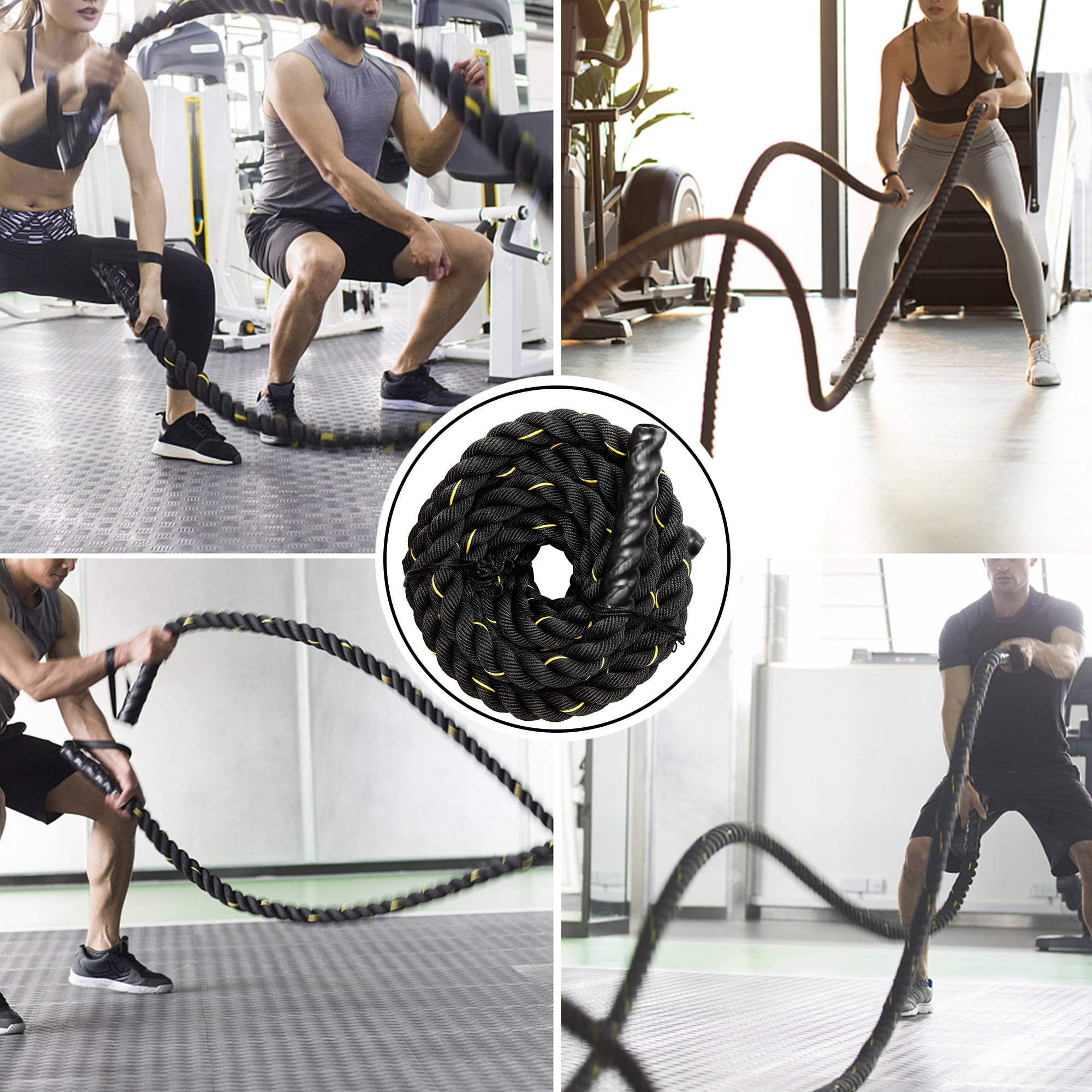 Jump Rope for Fitness Workout Battle Rope Strength Training Fitness Exercise Rope for Home Gym Outdoor Cardio Workout Upgraded Durable Protective Sleeve Included