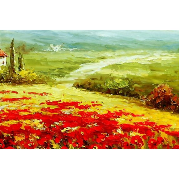 Abstract Poppies Landscape II - CANVAS OR PRINT WALL ART