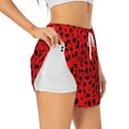 thumbnail image 3 of Lsque Ladybug Dotted Printed Women's Running Shorts with Liner Pockets,Elastic Quick Dry Workout Athletic Gym Yoga Shorts,Womens High Waist Shorts-Small, 3 of 9