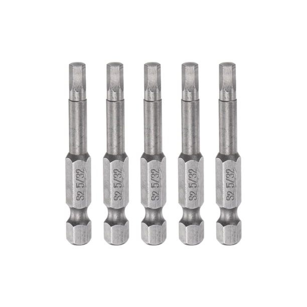 5uds 5/32" Hexagonal Destornillador Taladro SAE 1/4" Hexagonal Vástago 2" Longitud Magnético S2 Acero Potencia Perforación taladros