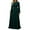 Green, variant on Womens Kaftan Dress Round Neck Long Sleeve Embroidered Beaded Belted Maxi Dress Black