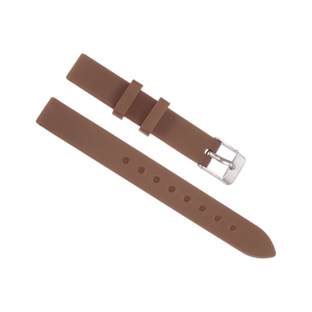 Suave Goma Reloj Correa 12mm Ancho, Rápida Liberación Reemplazo Silicona Reloj Correa, Marrón