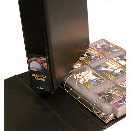 Baseball Card Collector Album with 25 Pages, Black Ball-In-Glove