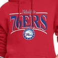 thumbnail image 3 of Women's Starter Red Philadelphia 76ers Arch Stripe Fleece Hoodie, 3 of 3