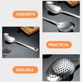thumbnail image 4 of Xiao Hua Cuchara para verduras multifuncional con ranuras para el hogar, utensilio de cocina portátil, cuchara de arroz con mango puntiagudo, cuchara de sopa + colador, 2 piezas, 4 of 5