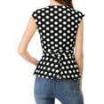 thumbnail image 6 of MODA NOVA Junior's V Neck Sleeveless Self Tie Wrap Front Dotted Top, 6 of 6