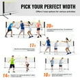 thumbnail image 3 of KFFKFF Multi-Sport Net Set, Adjustable Height for Badminton, Volleyball, Pickleball, and Tennis, 17ft Width, Foldable and Portable Design with Poles, Base, and Travel Bag, 3 of 9