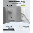 thumbnail image 5 of Protector contra sobretensiones para regleta eléctrica, 7 tomacorrientes, 4 puertos USB (2 USB C), cable de extensión plano ultradelgado Maxpw y enchufe plano, 1700 julios, soporte de pared, estación, 5 of 5