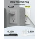 thumbnail image 5 of Protector contra sobretensiones para regleta eléctrica, 7 tomacorrientes, 4 puertos USB (2 USB C), cable de extensión plano ultradelgado Maxpw y enchufe plano, 1700 julios, soporte de pared, estación, 5 of 5