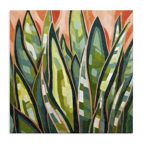 Stupell Industries Contemporary Abstract Tropical Leaves Canvas Art, 17 x 17, by Ziwei Li