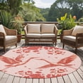 thumbnail image 4 of Red Crane Silhouette Round Area Rug 5Ft Washable Circle Rugs for Living Room Bedroom, Modern Abstract Flowers Botanical Non-Slip Carpet Floor Mats Indoor Outdoor Carpet Runner Aesthetic Home Decor, 4 of 8