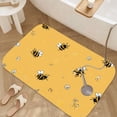 thumbnail image 5 of 1pc Bee Pattern Absorbent Non-Slip Bathroom Thickened Flannel Rug Decor,Soft,Quick Drying,Suitable For Indoor/outdoor Use,Bathrooms,Bedrooms,Kitchens,Terrace,Laundry Rooms,16"x24", 5 of 9