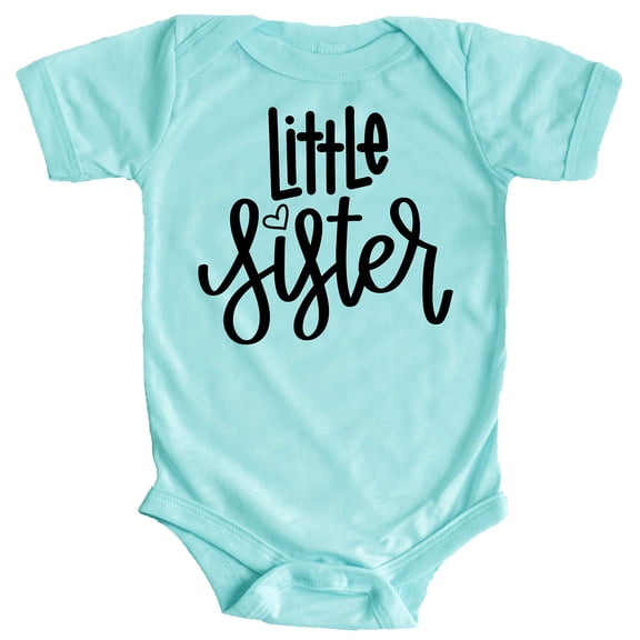 Infant Gender Reveal Little Sister with Heart i Bodysuit for Baby Girls Outfits Chill Bodysuit 6 Months