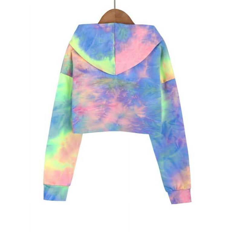 Crop top hoodie rainbow 2025