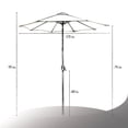 thumbnail image 6 of Abble 9FT Aqua and White Stripe Outdoor Patio Umbrella with Push Button Tilt and Crank Handle, Market Umbrella with 8 Sturdy Umbrella Ribs, Waterproof for Garden Deck Backyard Pool, 6 of 6