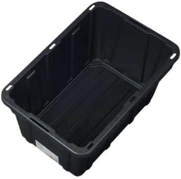 HDX Strong Box Plastic Storage Tote Polypropylene 27 Gal, Black and Yellow