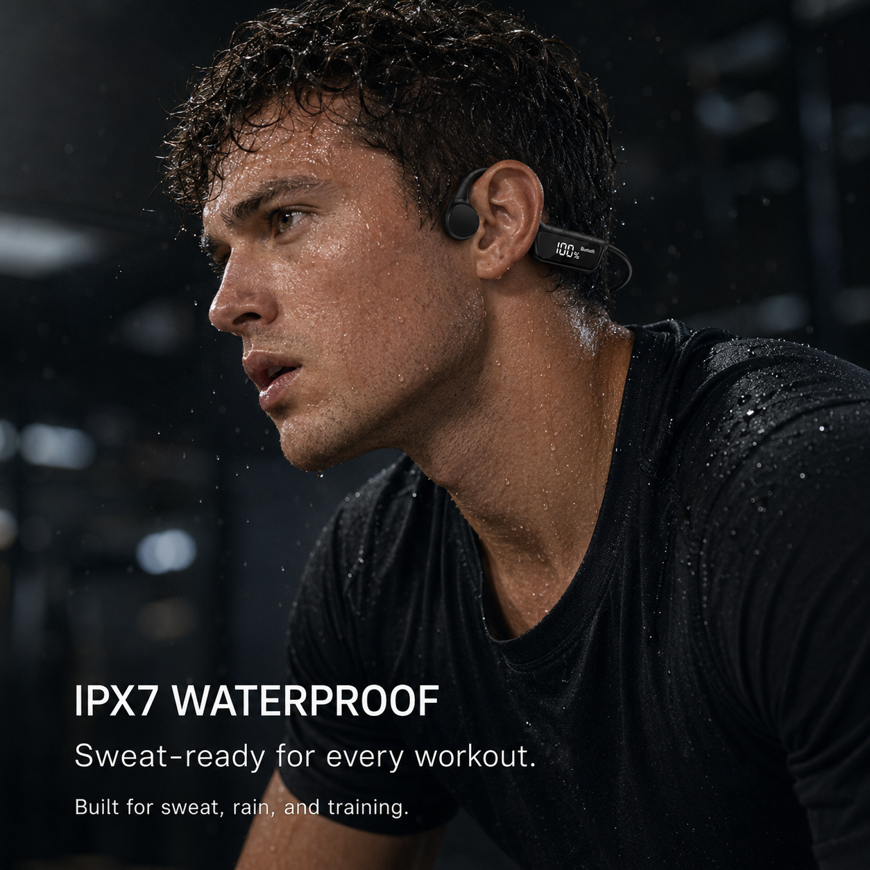 Geryst Bone Conduction Headphones Bluetooth 6.0 LED Display photo 3