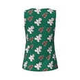 thumbnail image 5 of Xecao Gingerbread Snowman Cookies print women's scoop neck, loose-fit workout tank tops for the gym., 5 of 9