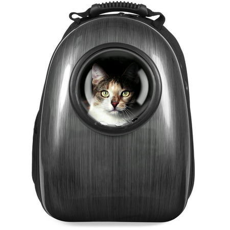 Best Choice Products Pet Carrier Space Capsule Backpack, Bubble Window Padded Traveler, Charcoal Gray, for Cats, Dogs, Small Animals, with Breathable Air (Best Backpack Suitcase For Europe)
