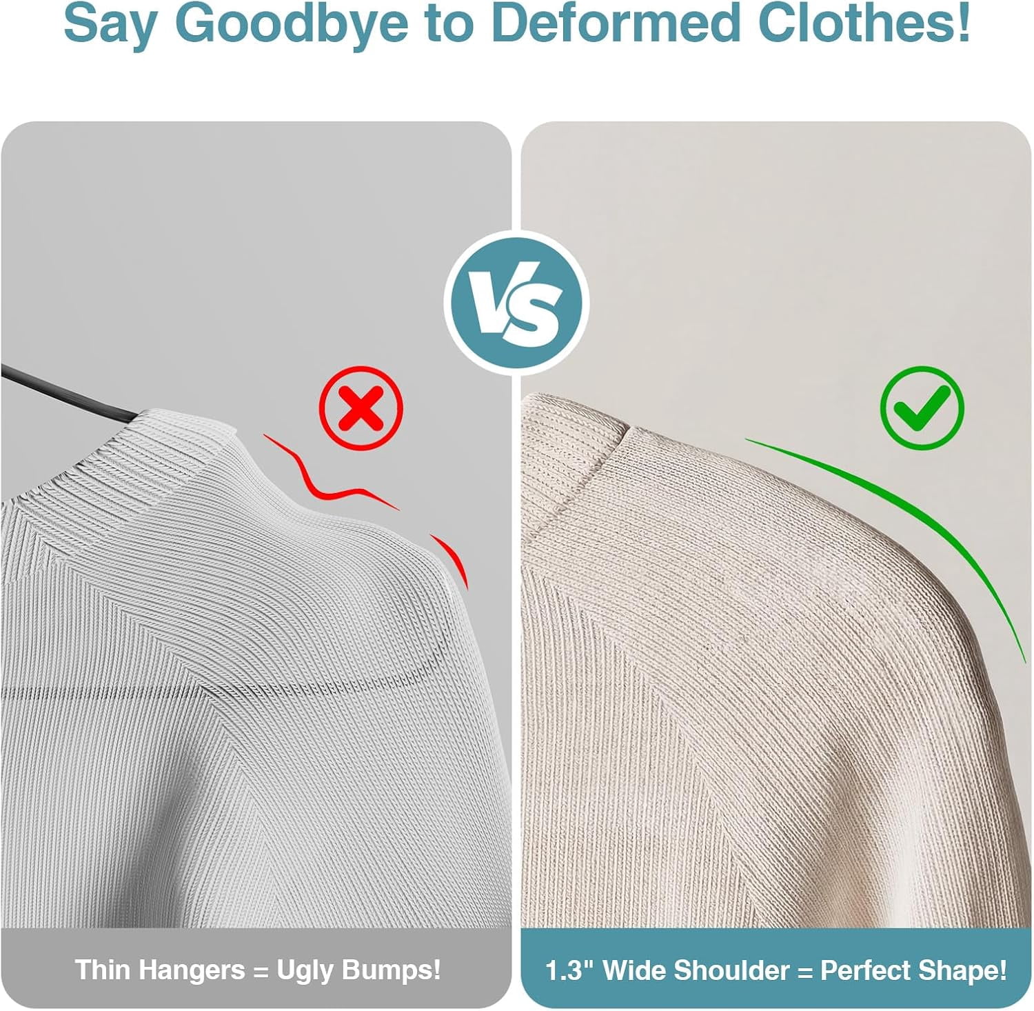 Plastic Clothes Hanger, Extra Thick Plastic Wide Shoulder Adult 360 Degrees Rotate Slip Resistant Standard Clothing Hanger Ideal for Everyday Use White 10 Pack