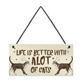 thumbnail image 1 of Letrero De Madera Etiqueta Para Gatos Decoración Rectangular De Madera Colgante Con Eslogan Para Mascotas Decoración, 1 of 6