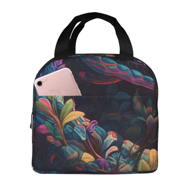 Balery Colorful Patterned Snake Bolsa de Almuerzo Aislada – Caja de Almuerzo con Papel de Aluminio Grueso, Mantiene la Comida Fresca por 4 Horas
