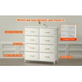 thumbnail image 2 of YILQQPER Dresser for Bedroom with 8 Drawer, Wood White Dressers & Chests of Drawers for Living Room, Storage Organizer Unit with Fabric, Sturdy Metal Frame, Wood Tabletop, 2 of 13