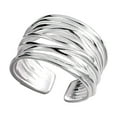 thumbnail image 2 of Multi-Line Wrap Ring, 925 Sterling Silver Plated Stacking Ring, Adjustable Open Stackable Boho Ring, Geometric Statement Ring for Women, Minimalist Jewelry Gift, 2 of 7