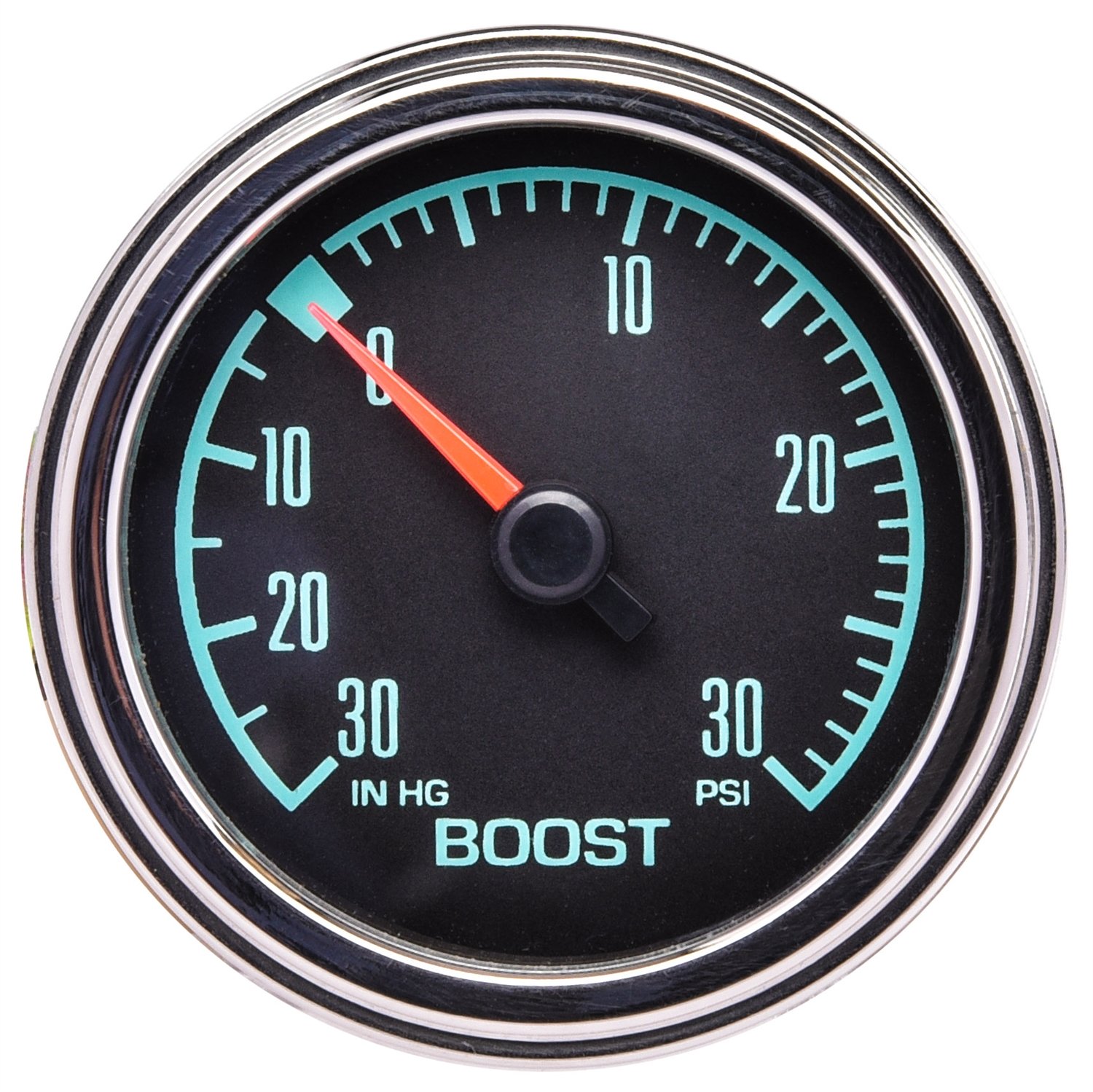 JEGS 41325 Boost/Vacuum Gauge 30 in. Hg 030 psi 2 1/16 in. Diameter 90